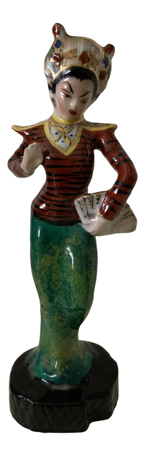 Mid-Century Chinoiserie Female Dancer Figurine