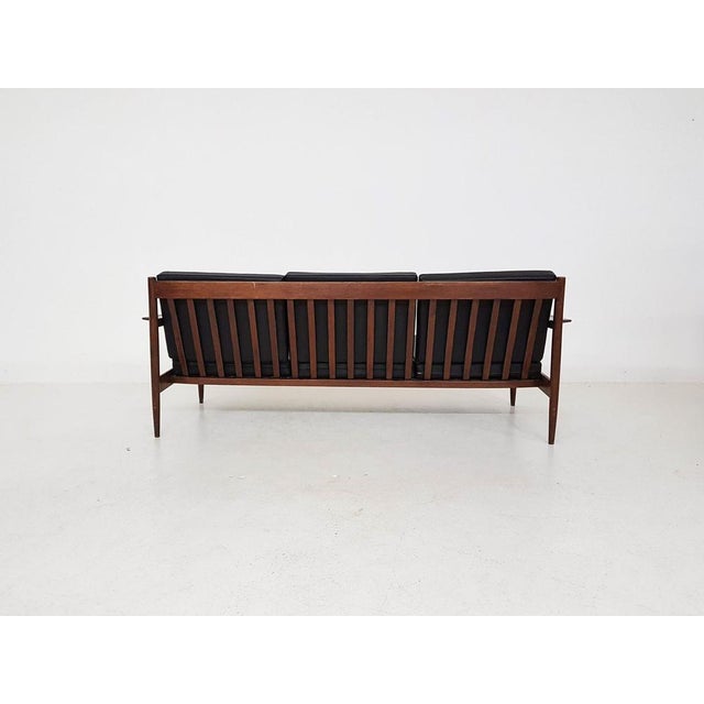 1960s Sofa with Black Vinyl Upholstery, 1960s For Sale - Image 5 of 10