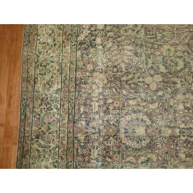 Textile Antique Zabihi Collection Kerman Lavender Color Room Size Rug - 8'7" x 12' For Sale - Image 7 of 10