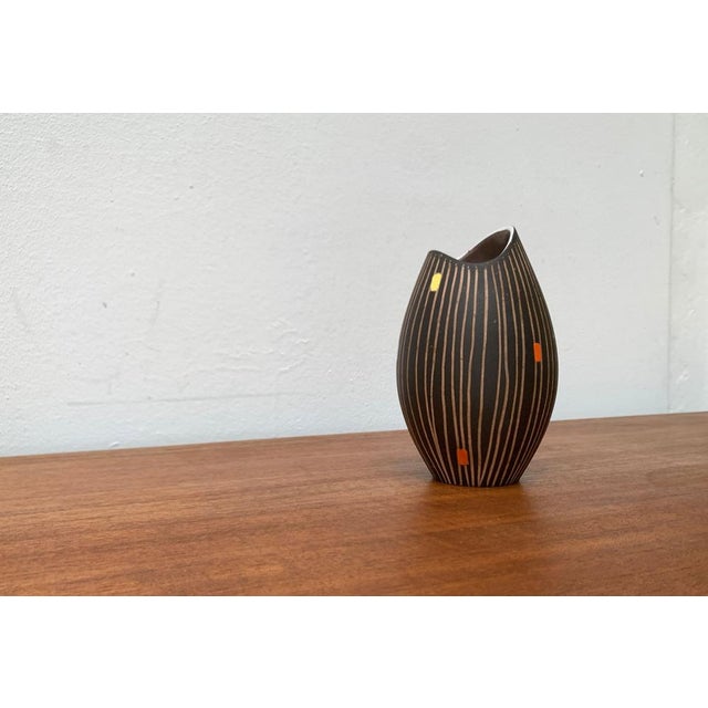 Mid-Century West German Pottery WGP Fischmaul Vase from Steuler, 1960s For Sale - Image 13 of 17