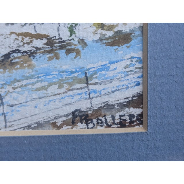 Mid 20th Century Vintage Original Landscape Farmland Watercolor Painting Signed For Sale - Image 5 of 10