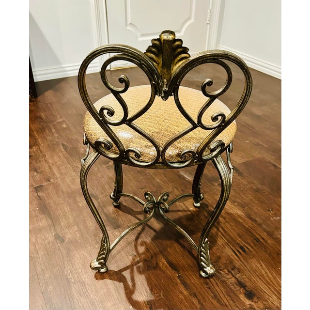 Like new condition, rarely used. Elegantly embroidered seat has durable plastic casing. Scroll and shell design with...
