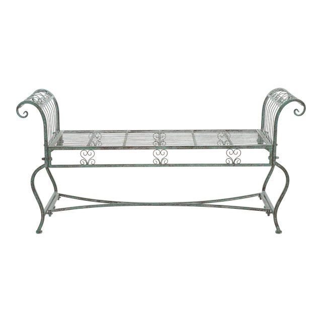 Brielle Bench - Antique Dark Green For Sale