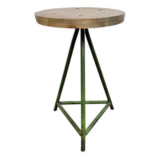 Industrial Green Workshop Stool, 1960s For Sale
