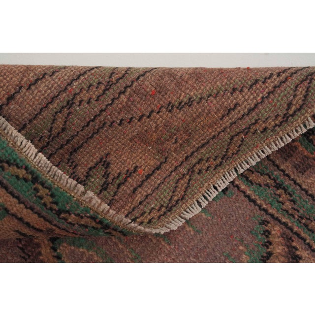 1970s Vintage Turkish Handmade Wool Cotton Pink Area Rug For Sale - Image 11 of 12