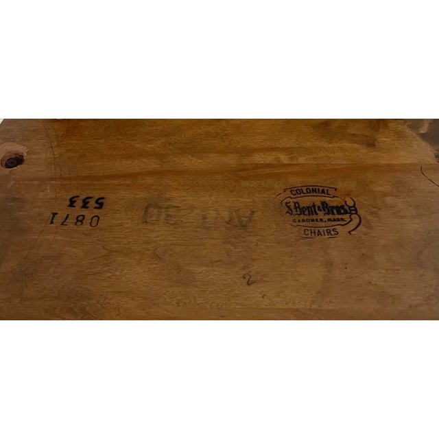 1970s Colonial S Bent & Bros Hard Rock Maple Rocking Chair For Sale - Image 10 of 11