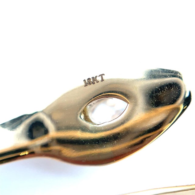 18k Yellow Gold Diamond Snake Ring, Size 6.75 For Sale - Image 4 of 4