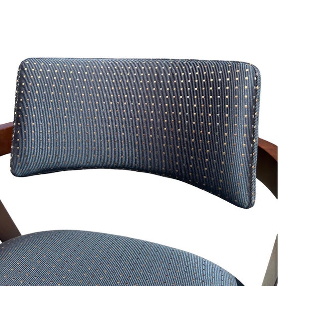 Brown Vintage Mid Century Modern Gunlocke Dining Chairs 9 Available Walnut Floating Back Office For Sale - Image 8 of 12