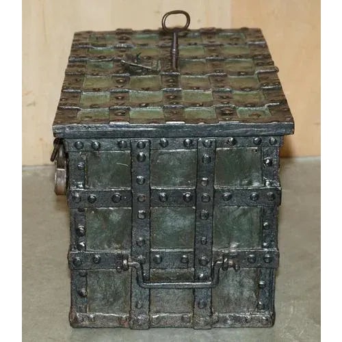 German Wrought Iron Safe Chest, Mid-17th Century For Sale - Image 13 of 18