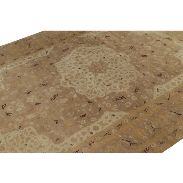Rug & Kilim Rug & Kilim’s Classic Tabriz Style Rug in Beige-Brown and Gold Floral Patterns For Sale - Image 4 of 7