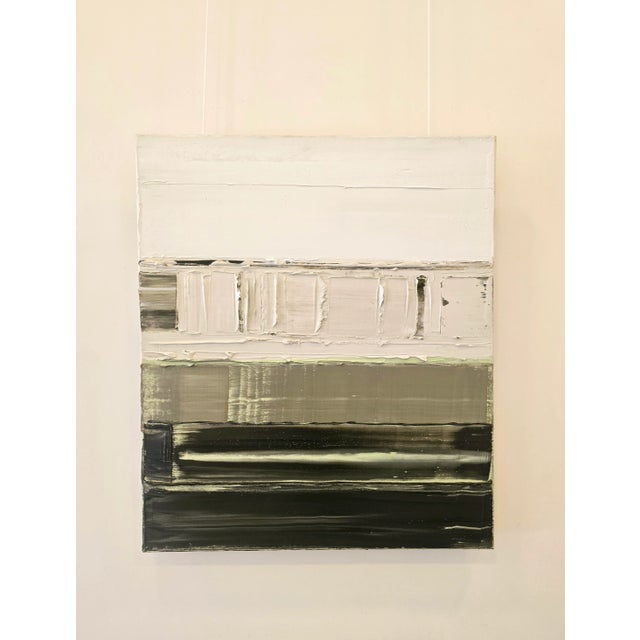 'The Seine River' (Paris) - Abstract Minimalist Landscape Oil Painting by Diane Grant / Neutral Color Palette / Color Field, Unframed For Sale - Image 10 of 11