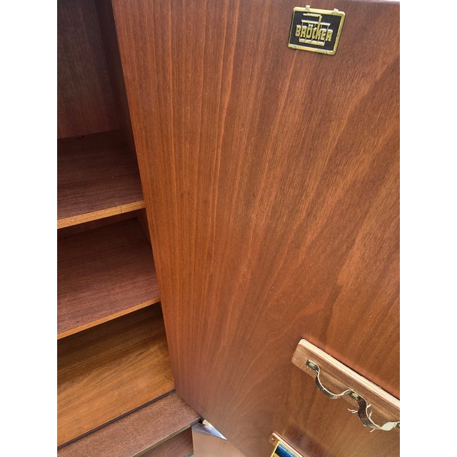Brown Authentic Mid-Century Modern German Schrank / Bar Cabinet by Bröcker (1960s) For Sale - Image 8 of 15