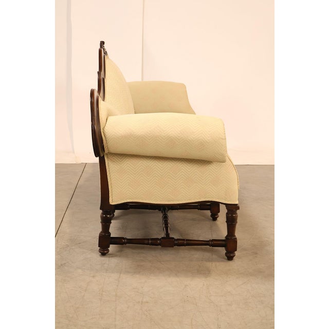 Antique Italian Rococo Carved Walnut Frame Long Sofa For Sale - Image 13 of 18