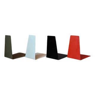 Minimalist Bookends in Lacquered Metal, 1960s, Set of 4 For Sale