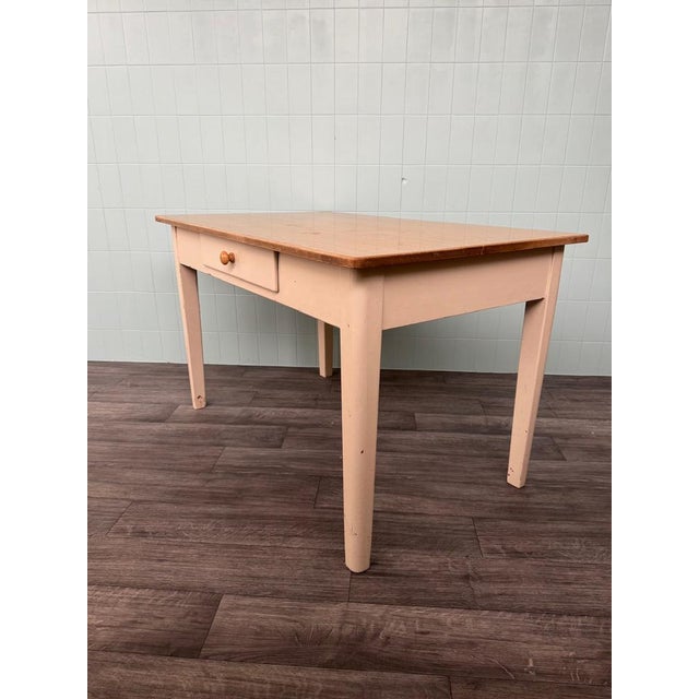 Mid-Century Modern Vintage Italian Enamelled Fir Dining Table, 1950s For Sale - Image 3 of 17