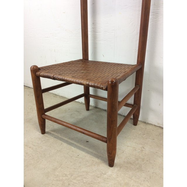 Wood Mid Century Modern Gentleman’s Valet Butler With Woven Seat For Sale - Image 7 of 12
