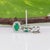 2020s Emerald Stud Earrings With Earth-Mined Diamond Accents: Solid 14k Gold, A Pair For Sale - Image 5 of 5