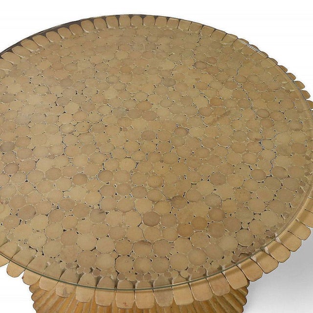 1970s Restored McGuire Corseted Hour Glass Pole Rattan Coffee Table and Side Tables Set For Sale - Image 9 of 9