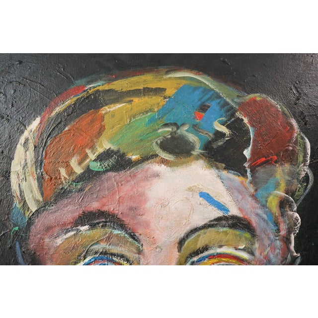 Tello, Expressionist Portrait, Late 20th Century, Oil on Board, Framed For Sale - Image 6 of 10