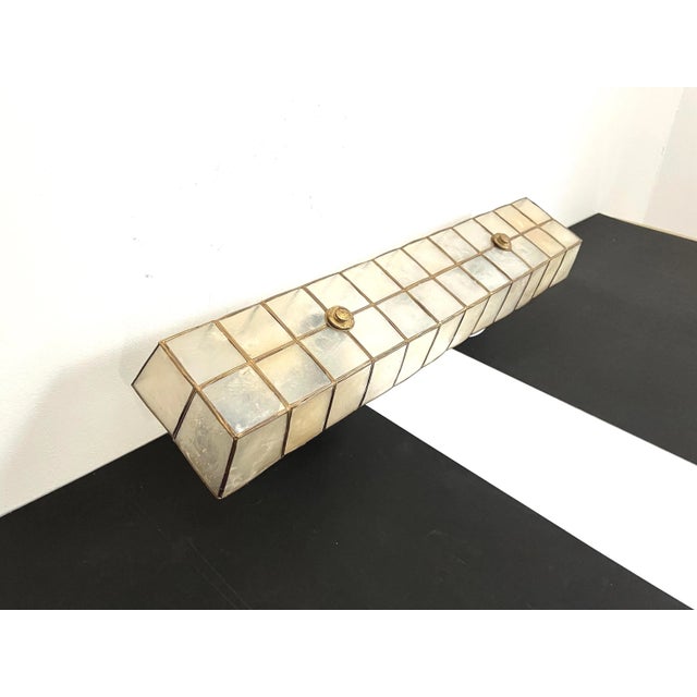 Metal Mid Century Capiz Shell Wall Light For Sale - Image 7 of 15