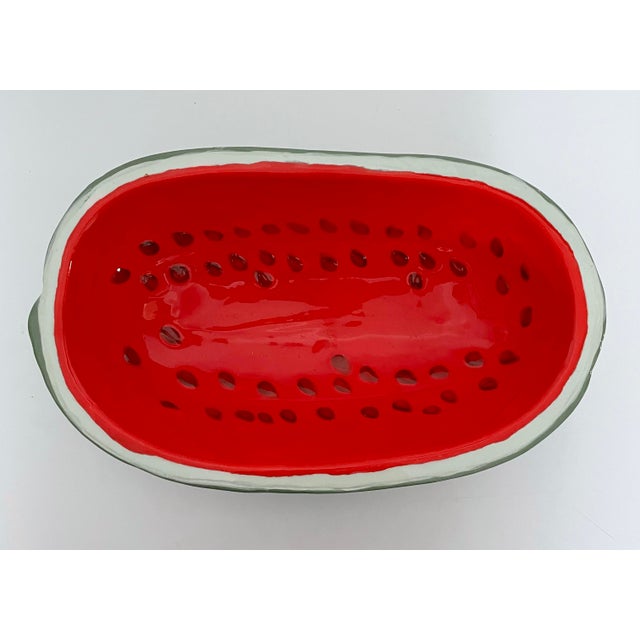 Vintage Elongated Watermelon Decorative Bowl, circa 1990’s in excellent condition.