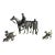 Western European Sterling Silver Miniatures - Hunting Scene With Horses & Dogs - Late 19th Century For Sale