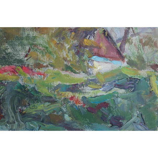 Rural Landscape Oil Painting, Ukrainian Artist, 1980s Soviet Art 39-59 For Sale - Image 6 of 6