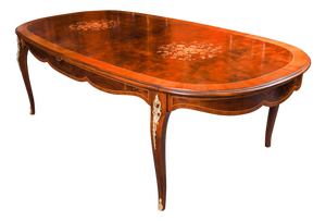 Antique French Louis Revival Ormolu-Mounted Dining Table, 1920
