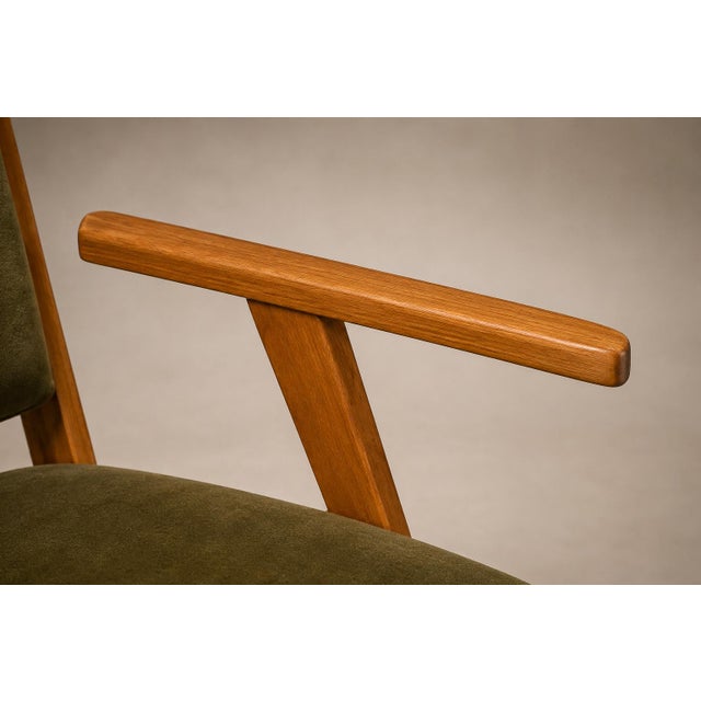 Jose Zanine Brazilian Modern Armchair by José Zanine Caldas in Pau Marfim & Dedar Velvet, 1950s For Sale - Image 4 of 18