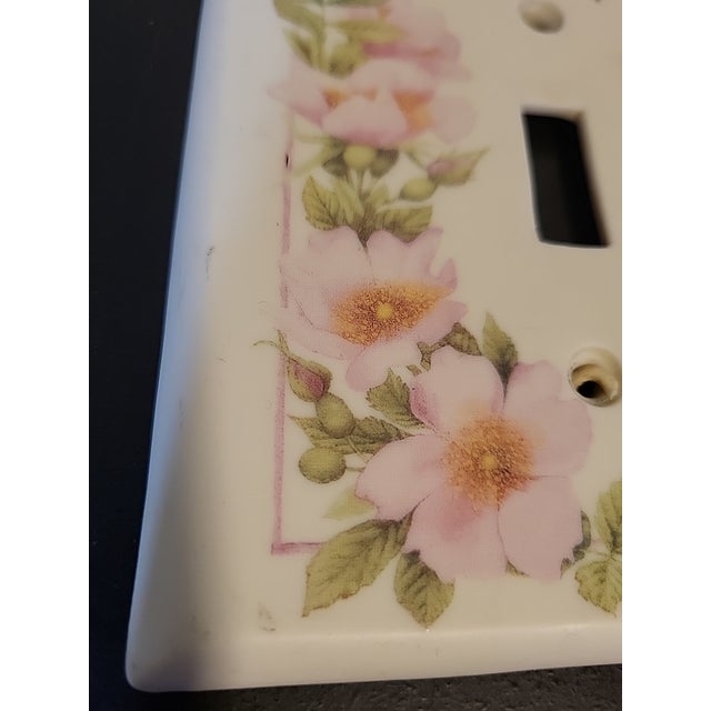 American Vintage Floral Blossom Porcelain Ceramic Light Switch For Sale - Image 3 of 9