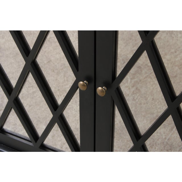 Ballard Designs Mirror Door Black Tv Console Cabinet For Sale - Image 9 of 16