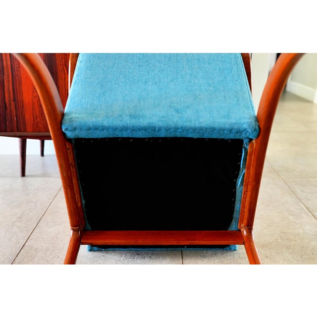 Blue 1960s Arne Hovmand Olsen Att. Mid Century Teak Lean Back Lounge Chair For Sale - Image 8 of 8