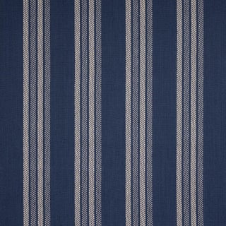 Schumacher Nor Stripe Fabric In Indigo For Sale
