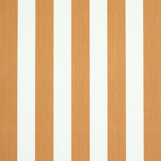 Sample - Schumacher Edwin Stripe Medium Wallpaper in Butternut For Sale