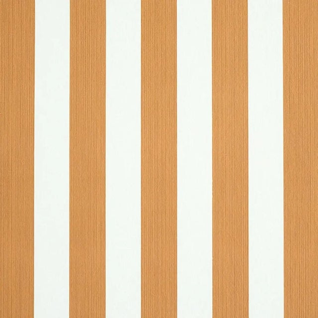 Sample - Schumacher Edwin Stripe Medium Wallpaper in Butternut For Sale
