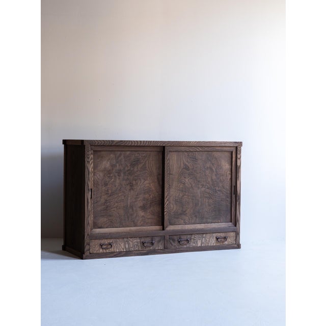 Brown Japanese Antique Tansu Cabinet/ Wabi-Sabi / Taishō–Shōwa Period 1910-40s For Sale - Image 8 of 18