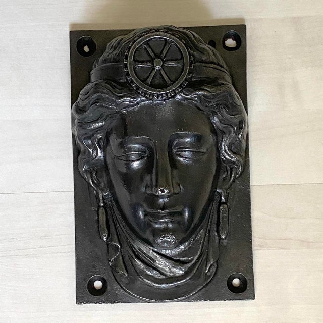 Cast Iron Greek Goddess Icon Wall Sculpture, 1800s For Sale - Image 7 of 7