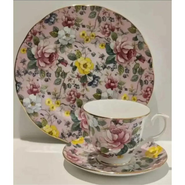 For your consideration. . . A rare vintage set of Chelsea Garden Primrose Pink by DUCHESS made exclusively for HARRODS...