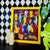 Signed Haitian Market Scene Folk Art Painting in Yellow Frame, 26" For Sale - Image 11 of 11