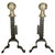 Andirons in Cast Iron and Brass, Black and Gold, France, 1960s, Set of 2 For Sale - Image 12 of 12