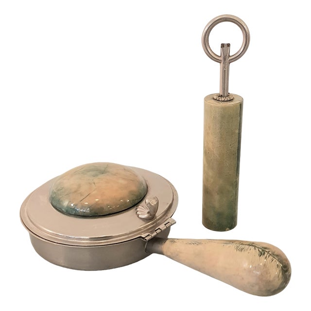 Silent Butler and Bottle Opener from Aldo Tura, 1960s, Set of 2 For Sale