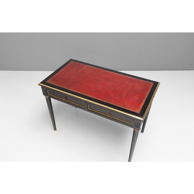 Ebonised Walnut Desk, 1940s For Sale - Image 4 of 12