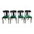 Klismos Style Dining Chairs Ebony Finish With Green Velvet - 4 For Sale