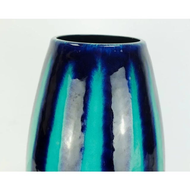 Mid-Century Model No. 248-38 Europ Line Vase in Blue and Emerald Green from Scheurich, 1950s For Sale - Image 4 of 10