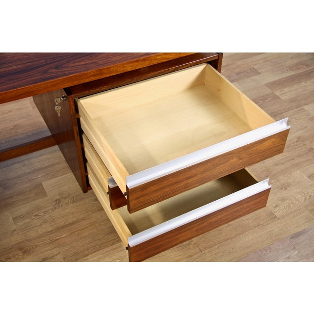 Vintage Dutch Freestanding Writing Desk in Rosewood by Kho Liang Ie for Fristho, 1960s For Sale - Image 9 of 12