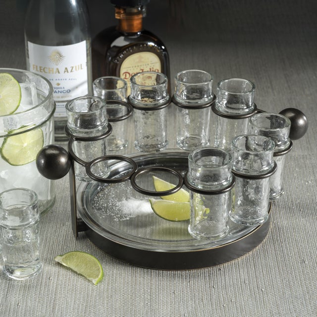 Metal Agave 10-Piece Tequila Shot Set with Ice Bucket For Sale - Image 7 of 8