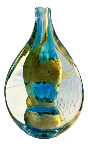 Sculptural Mouth-Blown Art Glass Vase by Michael Harris for Mdina, Malta, 1970s