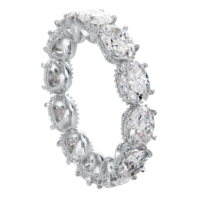 Oval East West Eternity Band, Size 5 For Sale