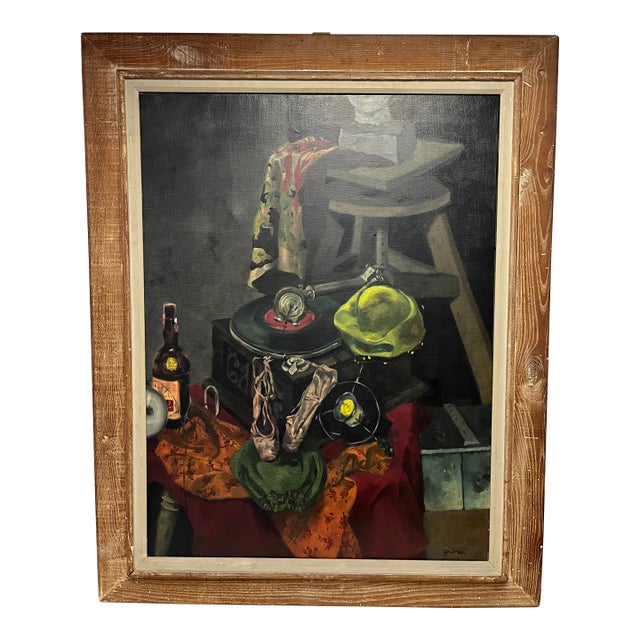 1950s Sidney Gross Modern Art Oil on Canvas Still Life For Sale