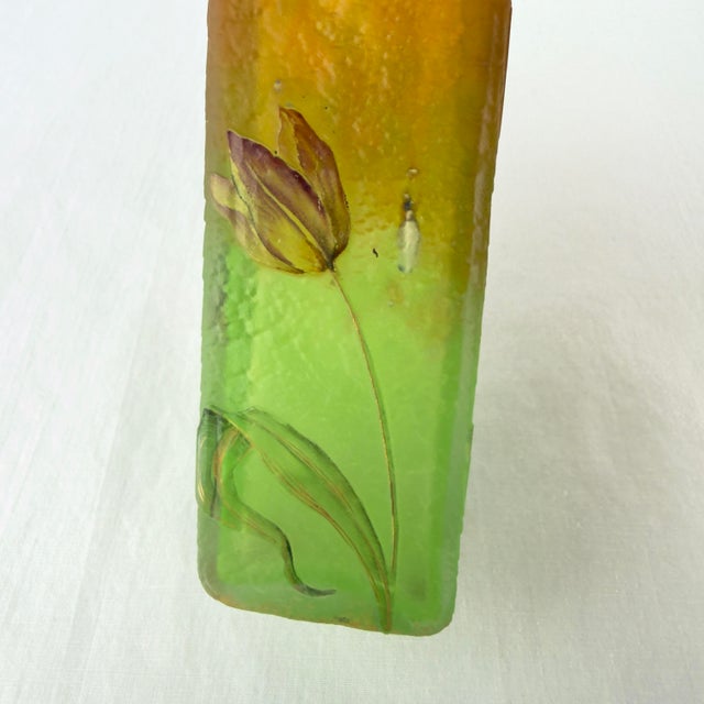 Daum Art Nouveau Daum Nancy French Art Glass Vase For Sale - Image 4 of 11